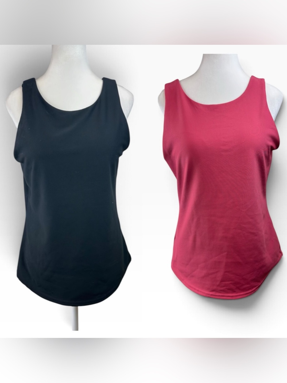 2 Pc 32 Degrees Athletic Tanks Built in Bra Size Medium Black Pink